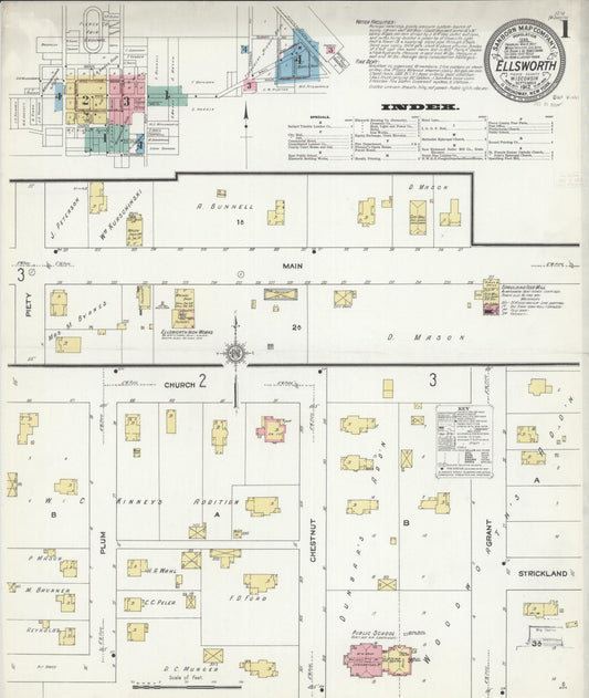 Sanborn Fire Insurance Map from Ellsworth, Pierce County, Wisconsin (1912), Sheet #0001 - Complete Map Set gallery image, historic Sanborn map, vintage wall art, Wisconsin Wisconsin
