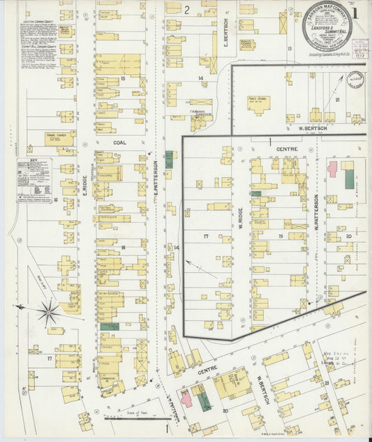 Sanborn Fire Insurance Map from Lansford, Carbon County, Pennsylvania (1902), Sheet #0001 - Complete Map Set gallery image, historic Sanborn map, vintage wall art, Pennsylvania Pennsylvania