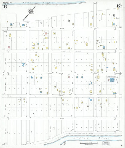 Sanborn Fire Insurance Map from Bandera, Bandera County, Texas (1950), Sheet #0006 - Complete Map Set gallery image, historic Sanborn map, vintage wall art, Texas Texas