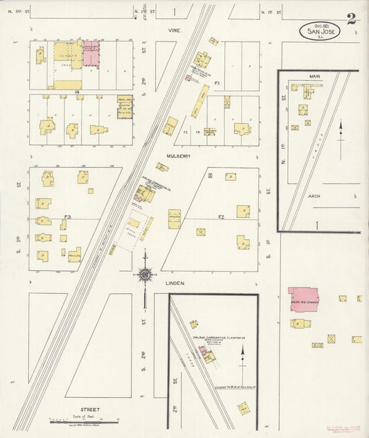 Sanborn Fire Insurance Map from San Jose, Mason And Logan Counties, Illinois (1921), Sheet #0002 - Historic Sanborn Fire Insurance Map Print, vintage old map wall art, antique decor, genealogy gift, Illinois Illinois map