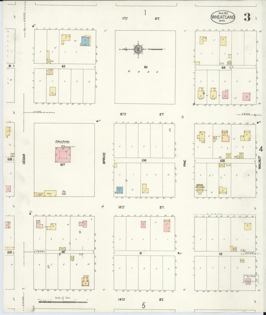 Sanborn Fire Insurance Map from Wheatland, Platte County, Wyoming (1912), Sheet #0003 - Historic Sanborn Fire Insurance Map Print, vintage old map wall art, antique decor, genealogy gift, Wyoming Wyoming map