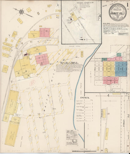 Sanborn Fire Insurance Map from Granite Falls, Snohomish County, Washington (1929), Sheet #0001 - Complete Map Set gallery image, historic Sanborn map, vintage wall art, Washington Washington
