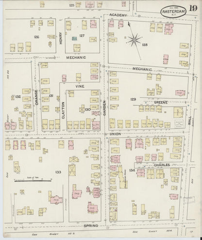 Sanborn Fire Insurance Map from Amsterdam, Montgomery County, New York (1888), Sheet #0019 - Complete Map Set gallery image, historic Sanborn map, vintage wall art, New York New York