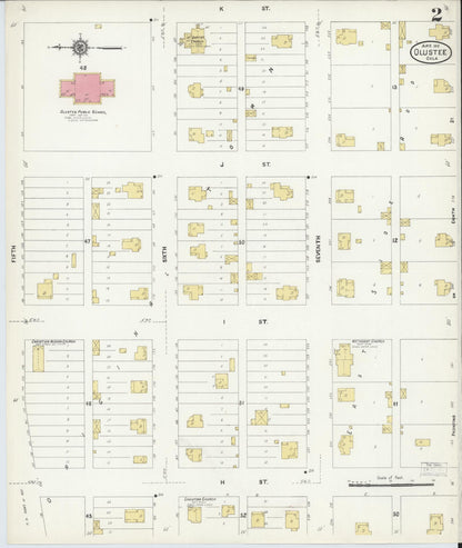 Sanborn Fire Insurance Map from Olustee, Jackson County, Oklahoma (1912), Sheet #0002 - Complete Map Set gallery image, historic Sanborn map, vintage wall art, Oklahoma Oklahoma