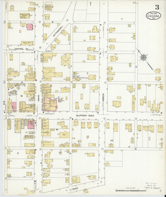 Sanborn Fire Insurance Map from Chicora, Butler County, Pennsylvania (1912), Sheet #0003 - Historic Sanborn Fire Insurance Map Print, vintage old map wall art, antique decor, genealogy gift, Pennsylvania Pennsylvania map