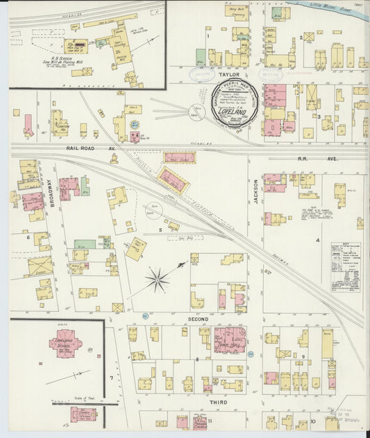 Sanborn Fire Insurance Map from Loveland, Clermont, Hamilton, And Warren County, Ohio (1898), Sheet #0001 - Historic Sanborn Fire Insurance Map Print, vintage old map wall art, antique decor, genealogy gift, Ohio Ohio map
