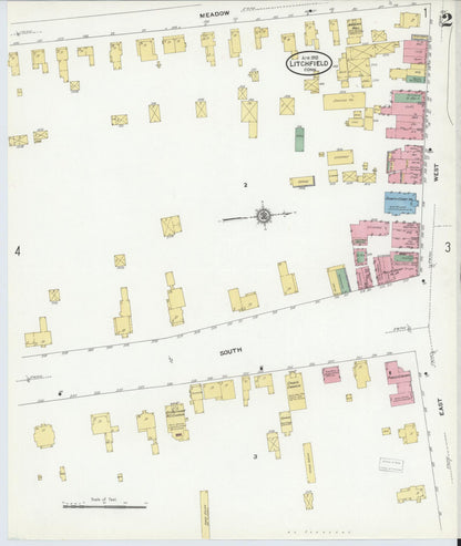 Sanborn Fire Insurance Map from Litchfield, Litchfield County, Connecticut (1910), Sheet #0002 - Complete Map Set gallery image, historic Sanborn map, vintage wall art, Connecticut Connecticut