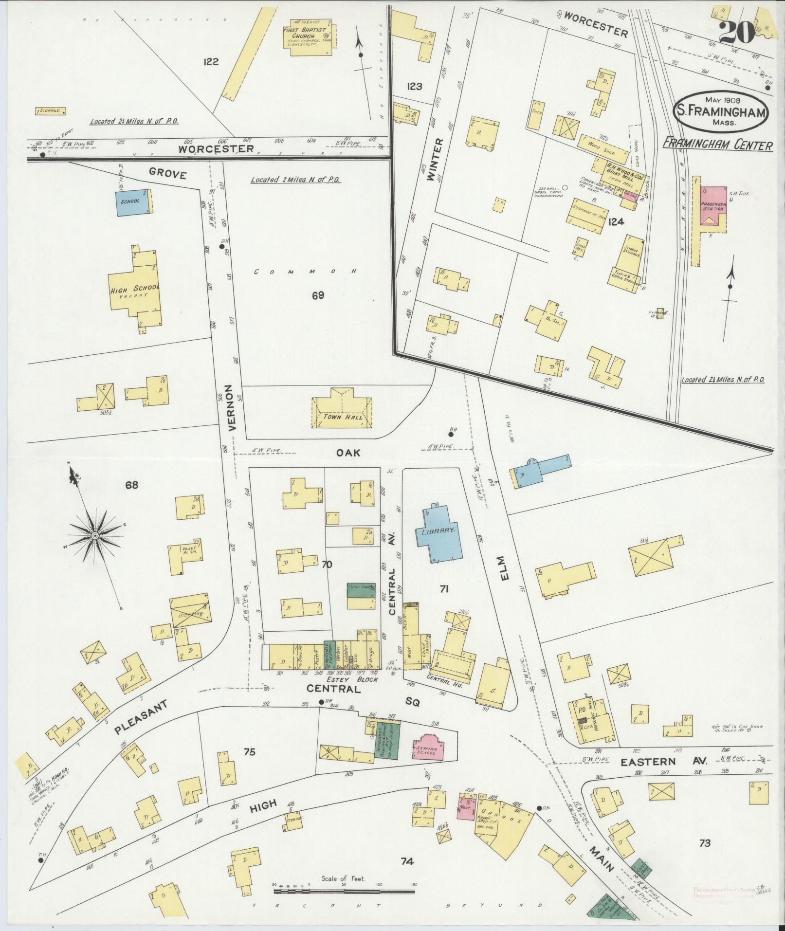 Sanborn Fire Insurance Map from South Farmington, Middlesex County, Massachusetts (1909), Sheet #0020 - Complete Map Set gallery image, historic Sanborn map, vintage wall art, Massachusetts Massachusetts