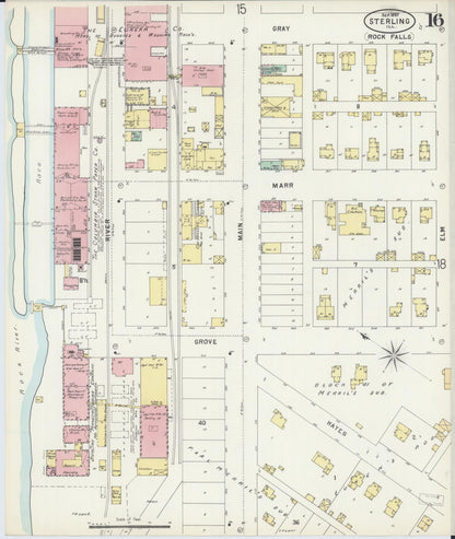 Sanborn Fire Insurance Map from Sterling, Whiteside County, Illinois (1897), Sheet #0016 - Complete Map Set gallery image, historic Sanborn map, vintage wall art, Illinois Illinois