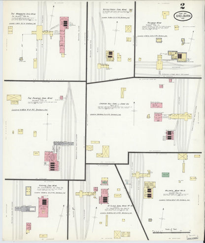 Sanborn Fire Insurance Map from Shelburn, Sullivan County, Indiana (1910), Sheet #0002 - Historic Sanborn Fire Insurance Map Print, vintage old map wall art, antique decor, genealogy gift, Indiana Indiana map