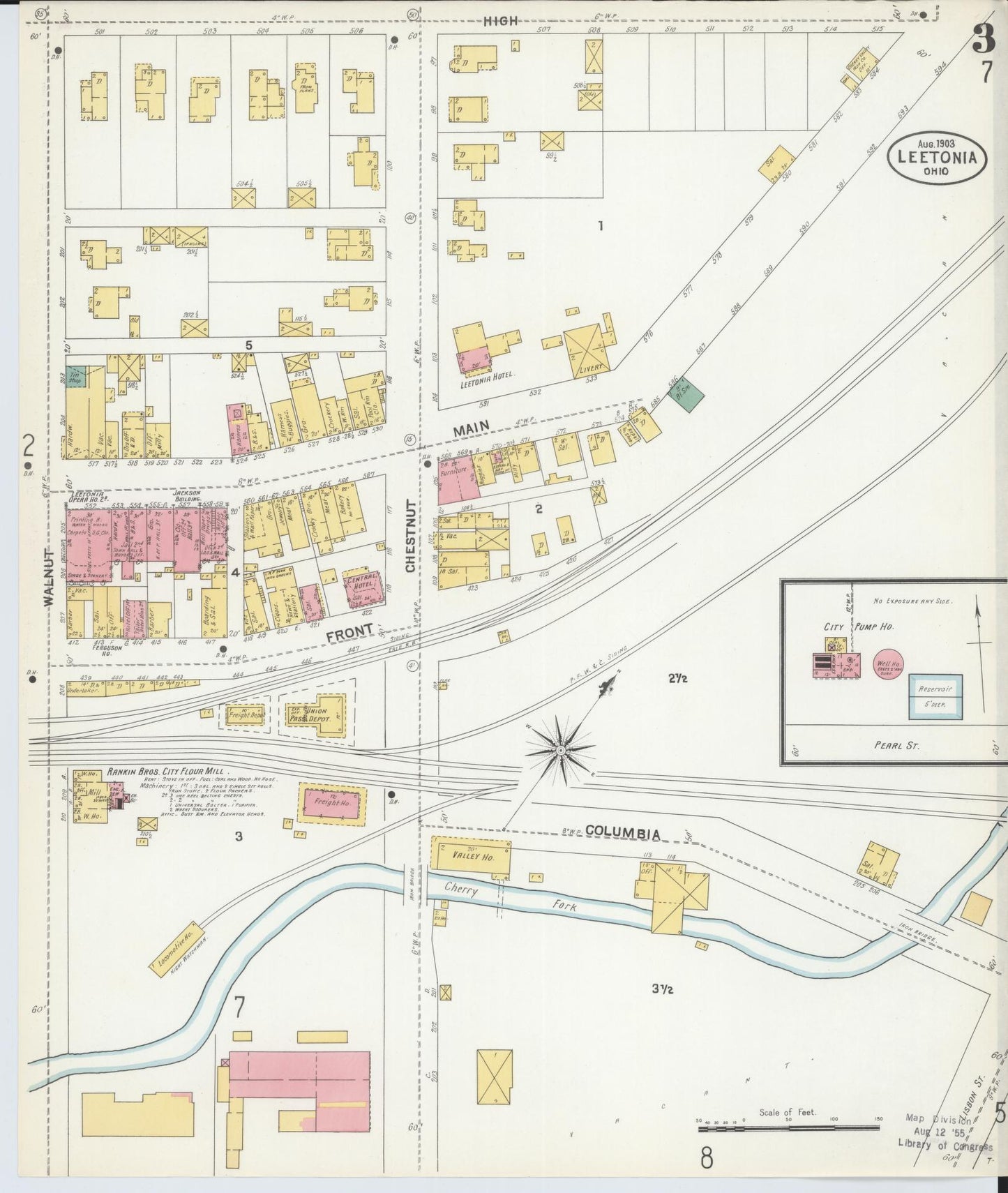 Sanborn Fire Insurance Map from Leetonia, Columbiana County, Ohio (1903), Sheet #0003 - Historic Sanborn Fire Insurance Map Print, vintage old map wall art, antique decor, genealogy gift, Ohio Ohio map
