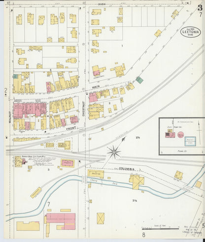Sanborn Fire Insurance Map from Leetonia, Columbiana County, Ohio (1903), Sheet #0003 - Historic Sanborn Fire Insurance Map Print, vintage old map wall art, antique decor, genealogy gift, Ohio Ohio map