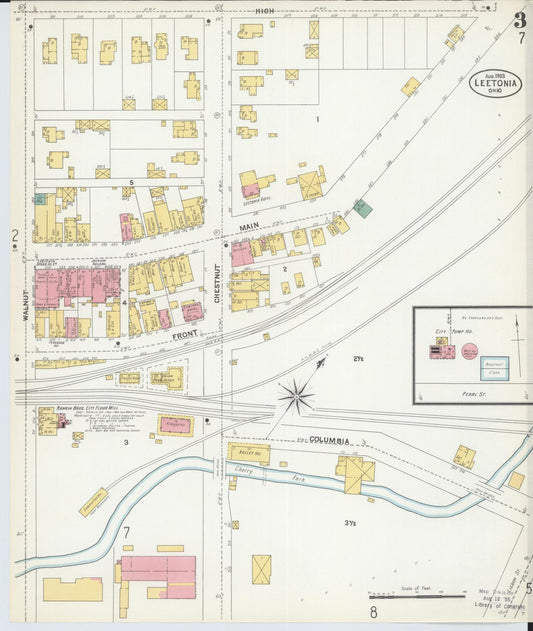 Sanborn Fire Insurance Map from Leetonia, Columbiana County, Ohio (1903), Sheet #0003 - Historic Sanborn Fire Insurance Map Print, vintage old map wall art, antique decor, genealogy gift, Ohio Ohio map
