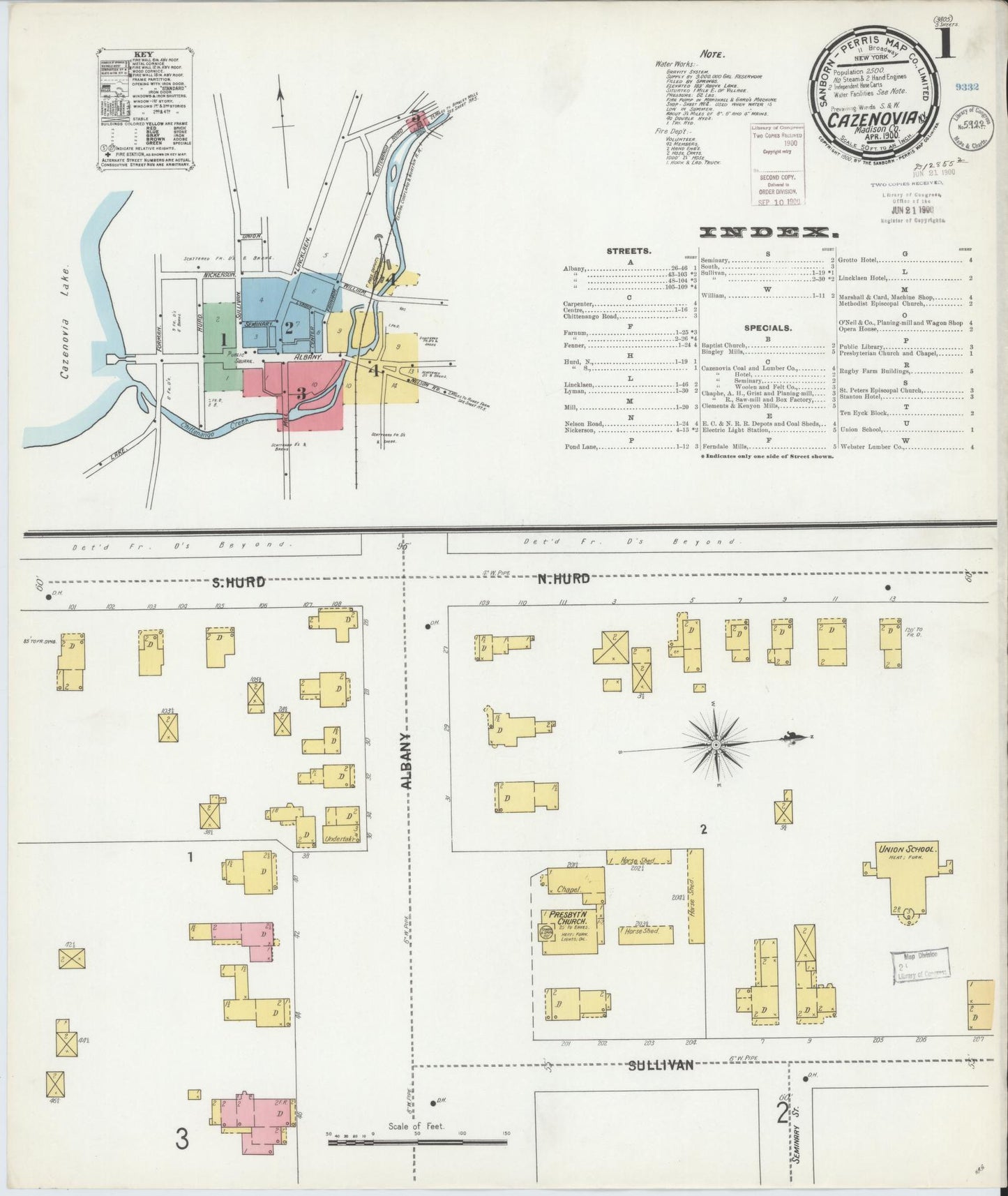 Sanborn Fire Insurance Map from Cazenovia, Madison County, New York. (1900) – Historic Sanborn Fire Insurance Map Print