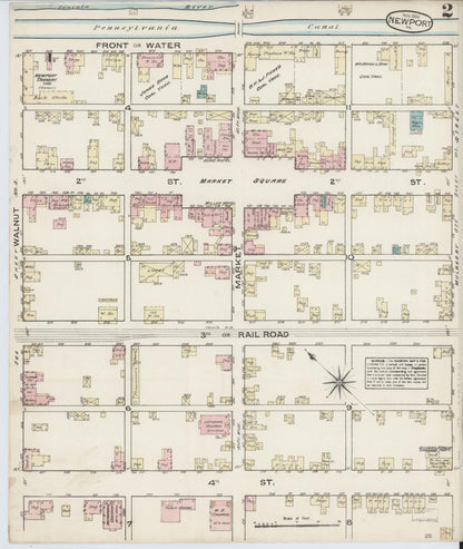 Sanborn Fire Insurance Map from Newport, Perry County, Pennsylvania (1884), Sheet #0002 - Complete Map Set gallery image, historic Sanborn map, vintage wall art, Pennsylvania Pennsylvania