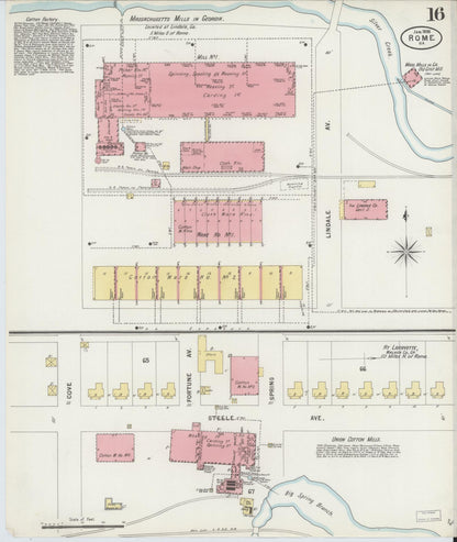 Sanborn Fire Insurance Map from Rome, Floyd County, Georgia (1898), Sheet #0016 - Complete Map Set gallery image, historic Sanborn map, vintage wall art, Georgia Georgia