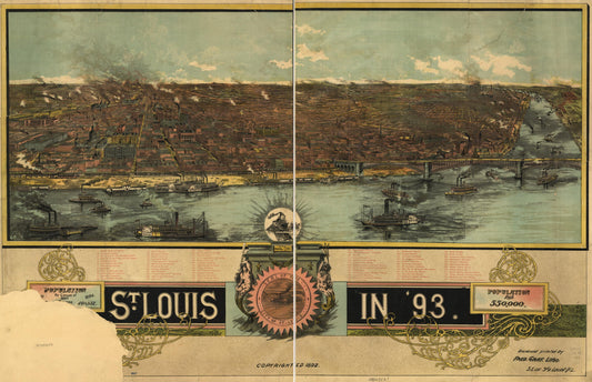 St. Louis in '93. (1893) – Historic Bird’s-Eye View Panorama Print