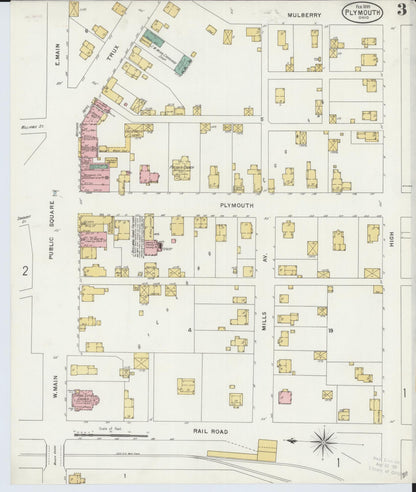 Sanborn Fire Insurance Map from Plymouth, Huron And Richland Counties, Ohio (1899), Sheet #0003 - Complete Map Set gallery image, historic Sanborn map, vintage wall art, Ohio Ohio