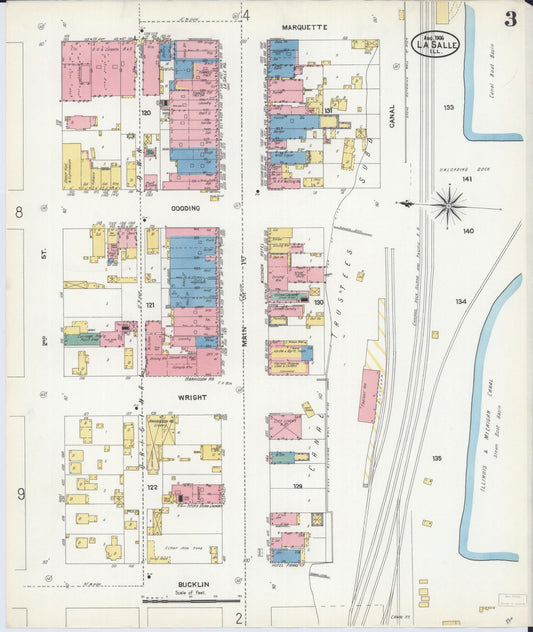Sanborn Fire Insurance Map from La Salle, La Salle County, Illinois (1906), Sheet #0003 - Historic Sanborn Fire Insurance Map Print, vintage old map wall art, antique decor, genealogy gift, Illinois Illinois map
