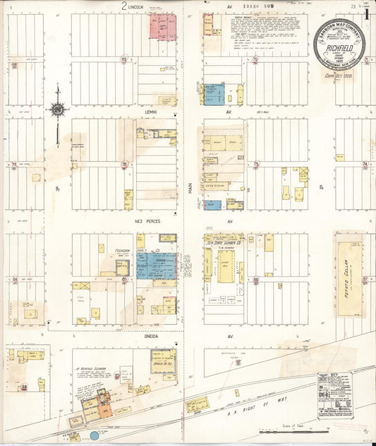 Sanborn Fire Insurance Map from Richfield, Lincoln County, Idaho. (1928) – Historic Sanborn Fire Insurance Map Print