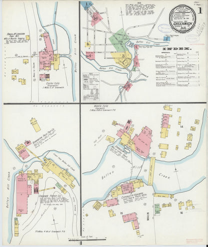Sanborn Fire Insurance Map from Greenwich, Washington County, New York (1898), Sheet #0001 - Complete Map Set gallery image, historic Sanborn map, vintage wall art, New York New York