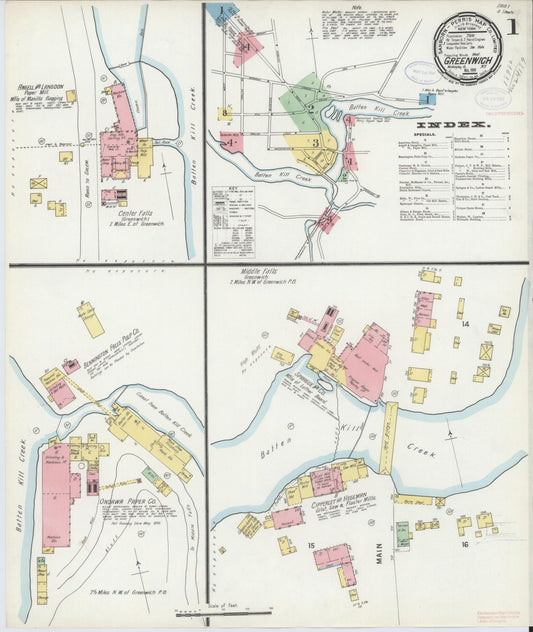 Sanborn Fire Insurance Map from Greenwich, Washington County, New York (1898), Sheet #0001 - Complete Map Set gallery image, historic Sanborn map, vintage wall art, New York New York