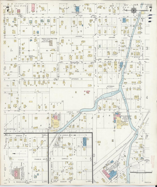 Sanborn Fire Insurance Map from West Plains, Howell County, Missouri (1948), Sheet #0007 - Historic Sanborn Fire Insurance Map Print, vintage old map wall art, antique decor, genealogy gift, Missouri Missouri map