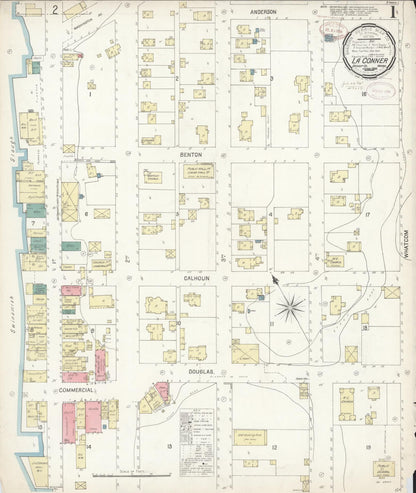 Sanborn Fire Insurance Map from La Conner, Skagit County, Washington (1899), Sheet #0001 - Complete Map Set gallery image, historic Sanborn map, vintage wall art, Washington Washington