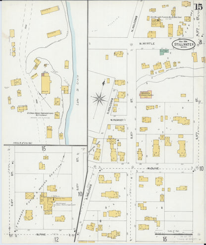 Sanborn Fire Insurance Map from Stillwater, Washington County, Minnesota (1904), Sheet #0015 - Historic Sanborn Fire Insurance Map Print, vintage old map wall art, antique decor, genealogy gift, Minnesota Minnesota map