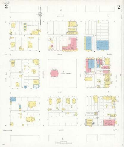 Sanborn Fire Insurance Map from Kyle, Hays County, Texas (1936), Sheet #0002 - Complete Map Set gallery image, historic Sanborn map, vintage wall art, Texas Texas