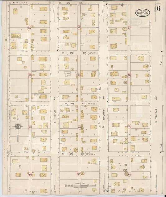 Sanborn Fire Insurance Map from Wapato, Yakima County, Washington (1941), Sheet #0006 - Historic Sanborn Fire Insurance Map Print, vintage old map wall art, antique decor, genealogy gift, Washington Washington map