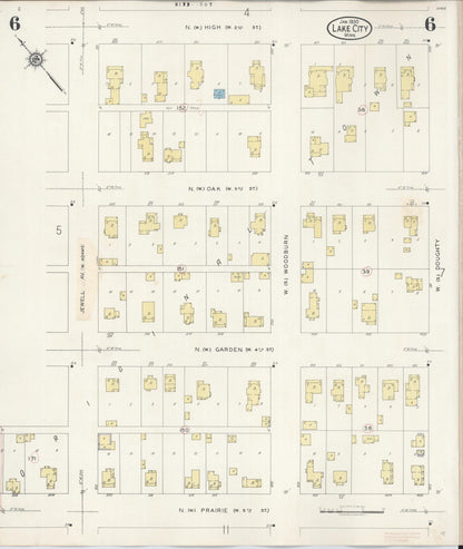 Sanborn Fire Insurance Map from Lake City, Wabasha County, Minnesota (1938), Sheet #0006 - Historic Sanborn Fire Insurance Map Print, vintage old map wall art, antique decor, genealogy gift, Minnesota Minnesota map