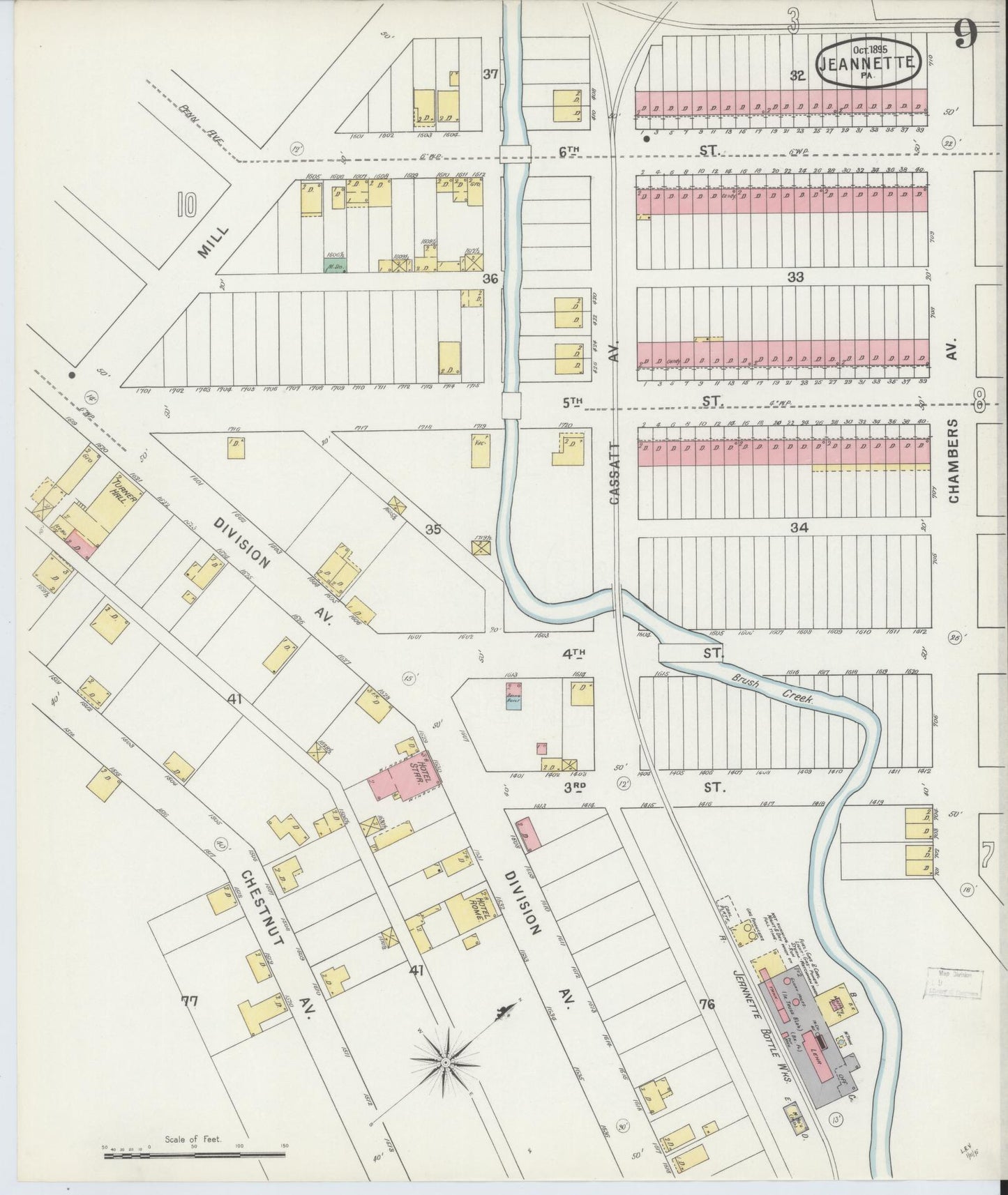 Sanborn Fire Insurance Map from Jeannette, Westmoreland County, Pennsylvania (1895), Sheet #0009 - Complete Map Set gallery image, historic Sanborn map, vintage wall art, Pennsylvania Pennsylvania