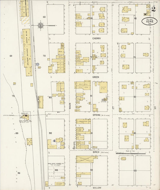 Sanborn Fire Insurance Map from Ione, Morrow County, Oregon (1910), Sheet #0002 - Historic Sanborn Fire Insurance Map Print, vintage old map wall art, antique decor, genealogy gift, Oregon Oregon map
