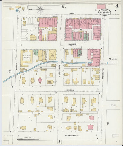 Sanborn Fire Insurance Map from Mendota, La Salle County, Illinois (1897), Sheet #0004 - Complete Map Set gallery image, historic Sanborn map, vintage wall art, Illinois Illinois