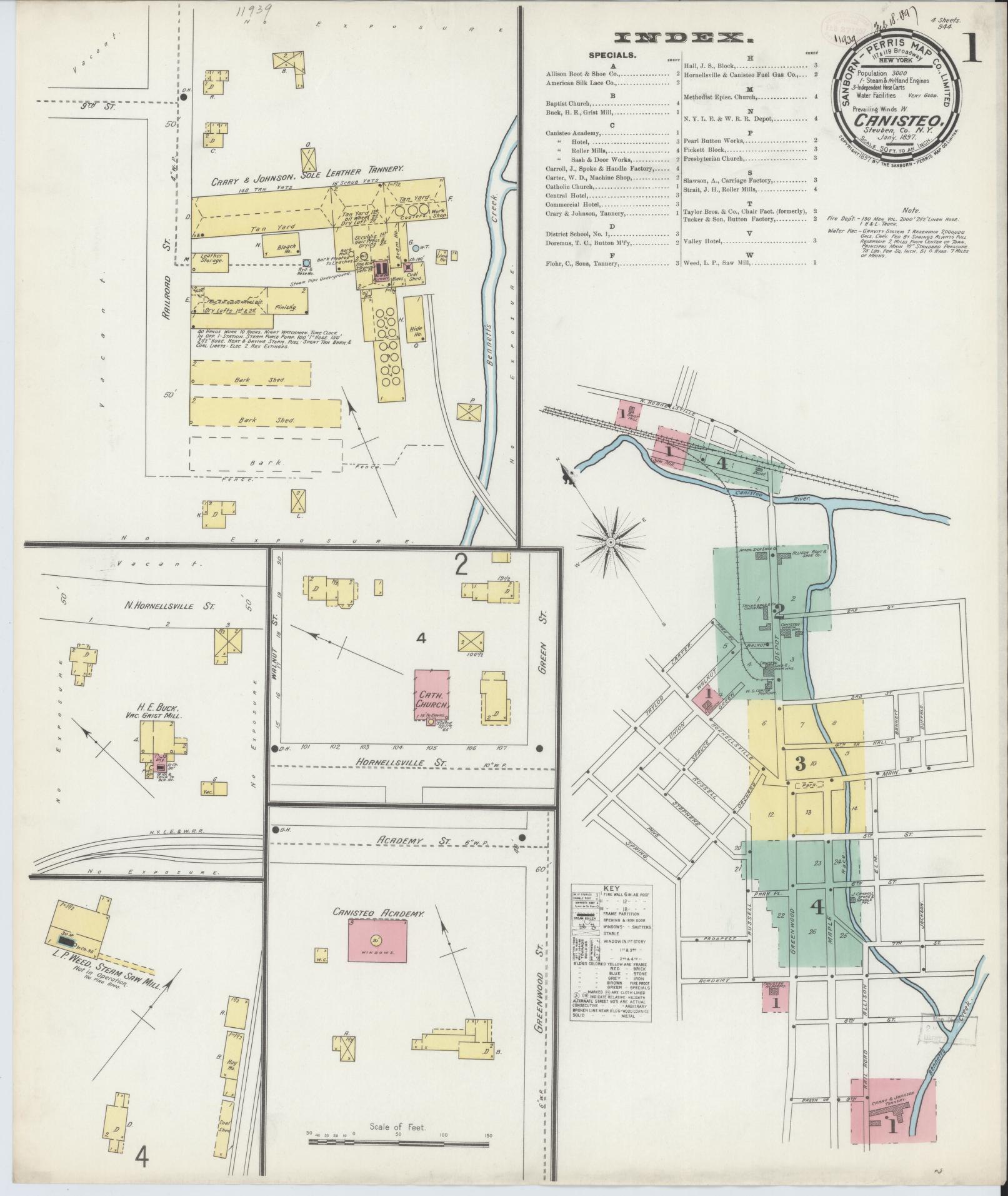 Sanborn Fire Insurance Map from Canisteo, Steuben County, New York. (1897) – Historic Sanborn Fire Insurance Map Print