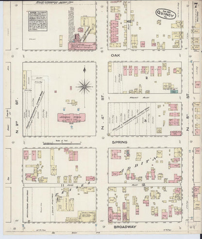 Sanborn Fire Insurance Map from Quincy, Adams County, Illinois (1883), Sheet #0007 - Complete Map Set gallery image, historic Sanborn map, vintage wall art, Illinois Illinois