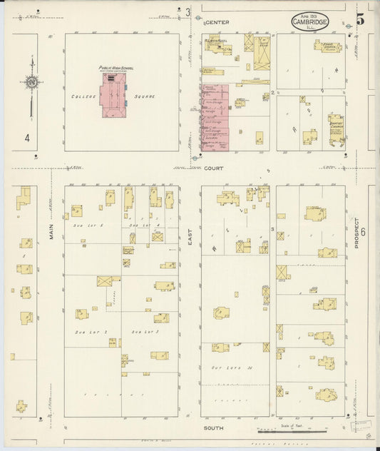 Sanborn Fire Insurance Map from Cambridge, Henry County, Illinois (1913), Sheet #0005 - Historic Sanborn Fire Insurance Map Print, vintage old map wall art, antique decor, genealogy gift, Illinois Illinois map