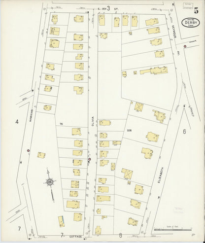 Sanborn Fire Insurance Map from Derby, New Haven County, Connecticut (1912), Sheet #0005 - Complete Map Set gallery image, historic Sanborn map, vintage wall art, Connecticut Connecticut