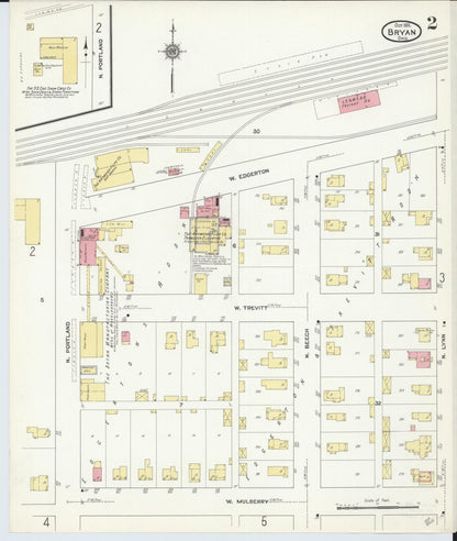 Sanborn Fire Insurance Map from Bryan, Williams County, Ohio (1911), Sheet #0002 - Historic Sanborn Fire Insurance Map Print, vintage old map wall art, antique decor, genealogy gift, Ohio Ohio map