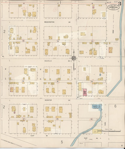 Sanborn Fire Insurance Map from Chewelah, Stevens County, Washington (1932), Sheet #0003 - Complete Map Set gallery image, historic Sanborn map, vintage wall art, Washington Washington