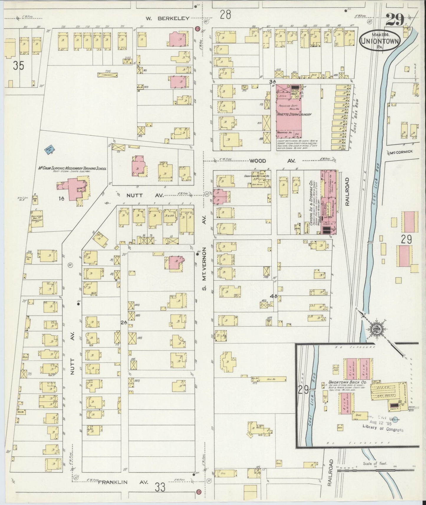 Sanborn Fire Insurance Map from Uniontown, Fayette County, Pennsylvania (1914), Sheet #0029 - Complete Map Set gallery image, historic Sanborn map, vintage wall art, Pennsylvania Pennsylvania