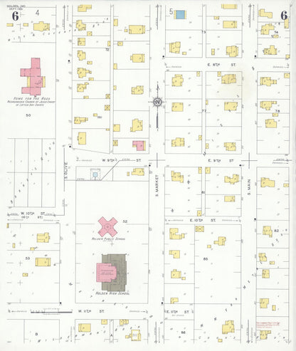 Sanborn Fire Insurance Map from Holden, Johnson County, Missouri (1931), Sheet #0006 - Complete Map Set gallery image, historic Sanborn map, vintage wall art, Missouri Missouri