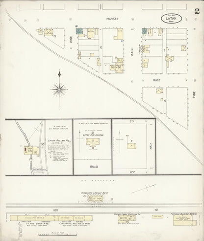 Sanborn Fire Insurance Map from Latah, Spokane County, Washington (1898), Sheet #0002 - Complete Map Set gallery image, historic Sanborn map, vintage wall art, Washington Washington