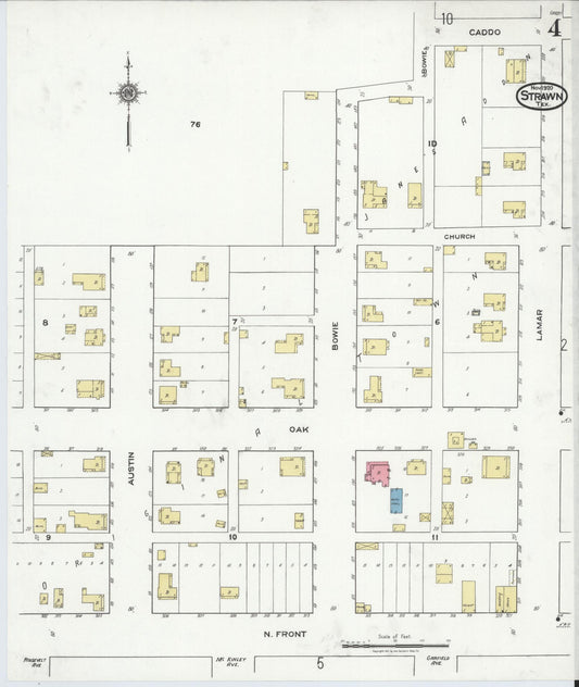 Sanborn Fire Insurance Map from Strawn, Palo Pinto County, Texas (1920), Sheet #0004 - Historic Sanborn Fire Insurance Map Print, vintage old map wall art, antique decor, genealogy gift, Texas Texas map