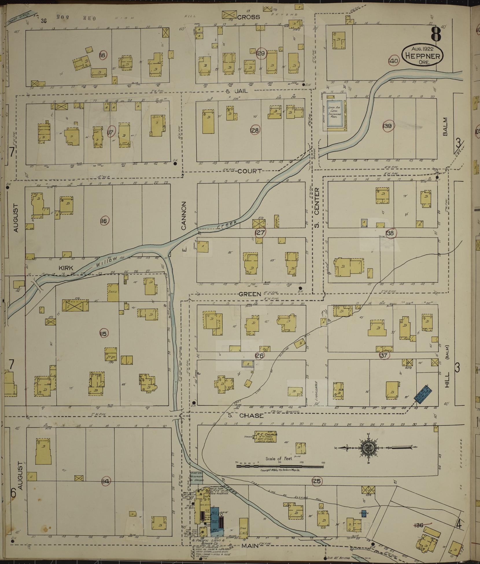 Sanborn Fire Insurance Map from Heppner, Morrow County, Oregon (1932), Sheet #0008 - Complete Map Set gallery image, historic Sanborn map, vintage wall art, Oregon Oregon