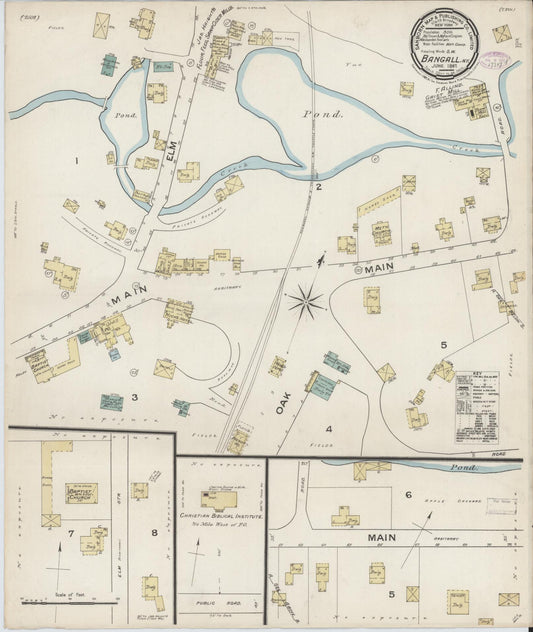 Sanborn Fire Insurance Map from Bangall, Dutchess County, New York (1887), Sheet #0001 - Historic Sanborn Fire Insurance Map Print, vintage old map wall art, antique decor, genealogy gift, New York New York map