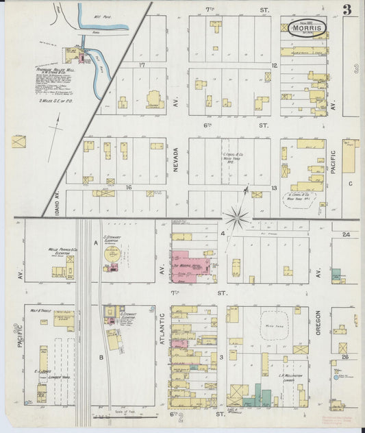 Sanborn Fire Insurance Map from Morris, Stevens County, Minnesota (1892), Sheet #0003 - Historic Sanborn Fire Insurance Map Print, vintage old map wall art, antique decor, genealogy gift, Minnesota Minnesota map