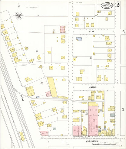 Sanborn Fire Insurance Map from Montpelier, Bear Lake County, Idaho (1907), Sheet #0002 - Complete Map Set gallery image, historic Sanborn map, vintage wall art, Idaho Idaho