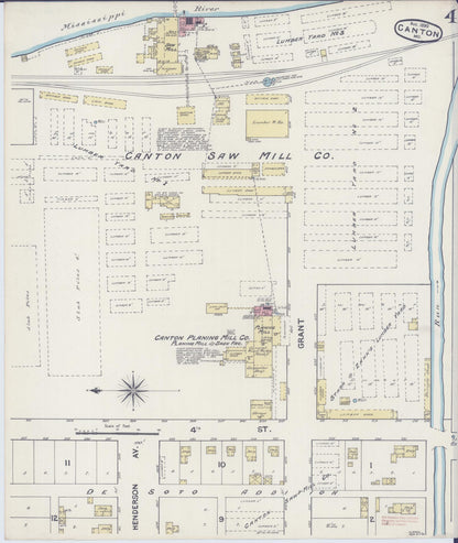 Sanborn Fire Insurance Map from Canton, Lewis County, Missouri (1890), Sheet #0004 - Complete Map Set gallery image, historic Sanborn map, vintage wall art, Missouri Missouri